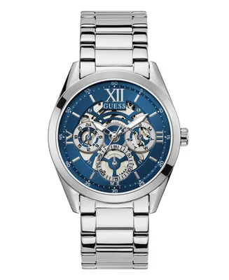 Guess Men's Multi-Function Silver-Tone Stainless Steel Watch 42mm