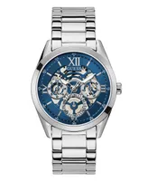 Guess Men's Multi-Function Silver-Tone Stainless Steel Watch 42mm