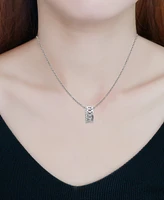 Giani Bernini Cubic Zirconia Open Link Rondelle Slide Pendant Necklace, 16" + 2" extender, Created for Macy's