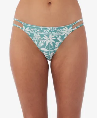 O'Neill Juniors' Printed Paloma Cardiff Side-Cutout Bikini Bottoms