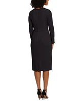 Maggy London Women's Scuba-Crepe Gathered Midi Dress