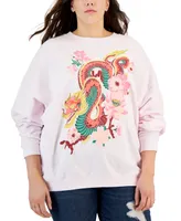 Grayson Threads, The Label Trendy Plus Floral Dragon Sweatshirt