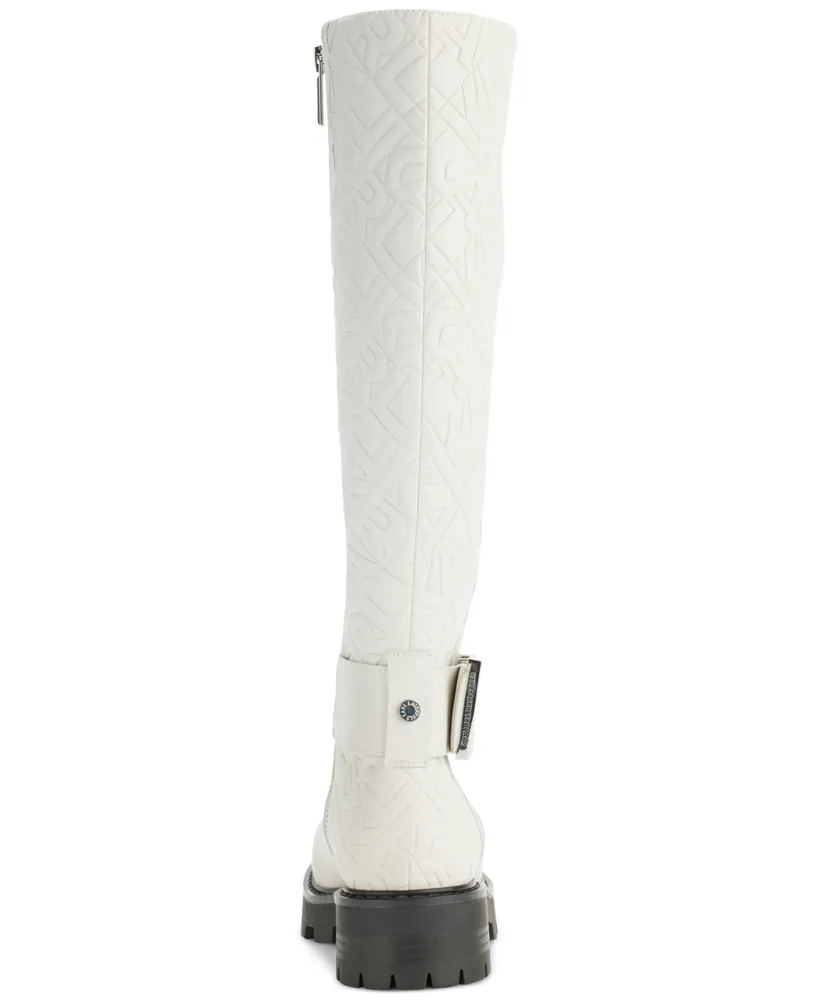 Karl Lagerfeld Paris Women's Meara Buckled Riding Boots