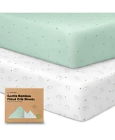 2pk Fitted Crib Sheets for Boys, Girls, Organic Baby Sheet, Standard Nursery Sheet Cover