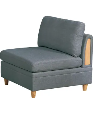 Simplie Fun Living Room Furniture Armless Chair Light Dorris Fabric 1 Piece Cushion Armless Chair