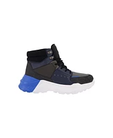 Dkny Men's Mixed Media Two Tone Lightweight Sole Hi Top Sneakers