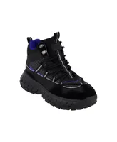 Dkny Men's Mixed Media Hi Top Lightweight Sole Trekking Sneakers