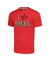 Men's and Women's Homage Scarlet San Francisco 49ers The Nfl Asl Collection by Love Sign Tri-Blend T-shirt