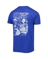 Men's Royal Distressed Byu Cougars Vintage-Like Through the Years 2-Hit T-shirt