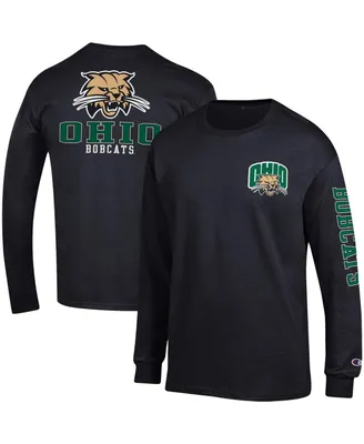 Men's Champion Black Ohio Bobcats Team Stack Long Sleeve T-shirt