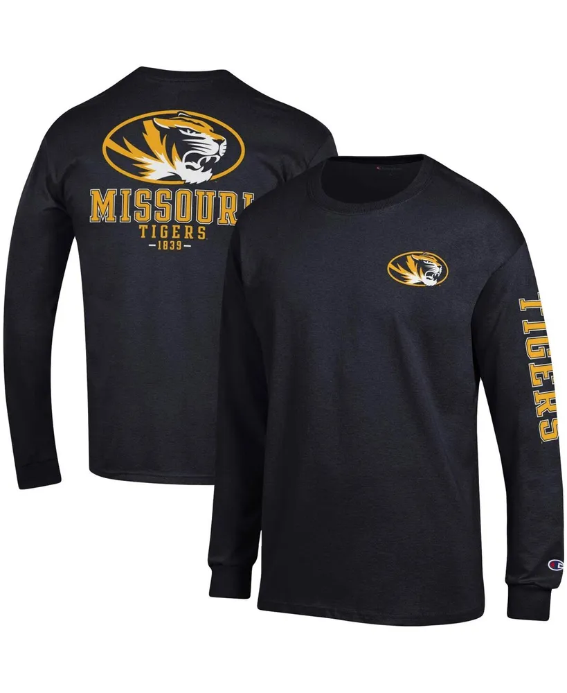 Men's Champion Black Missouri Tigers Team Stack Long Sleeve T-shirt