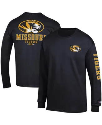 Men's Champion Black Missouri Tigers Team Stack Long Sleeve T-shirt