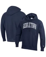 Men's Champion Navy Georgetown Hoyas Team Arch Reverse Weave Pullover Hoodie