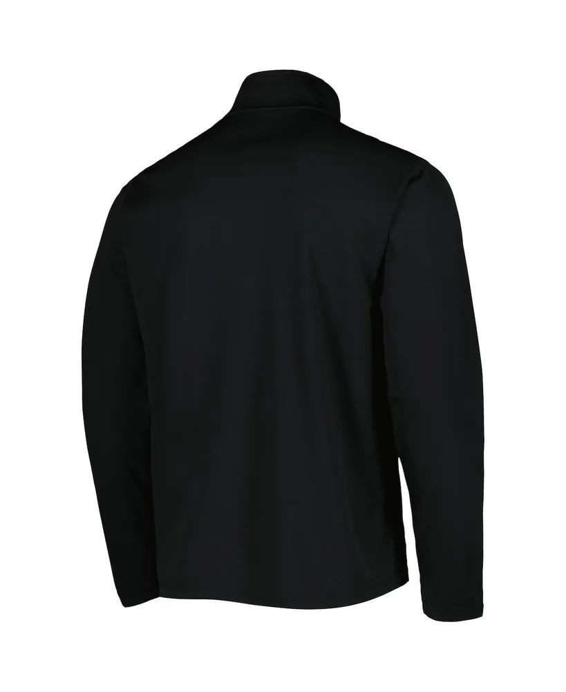 Men's Champion Black Wisconsin Badgers Textured Quarter-Zip Jacket