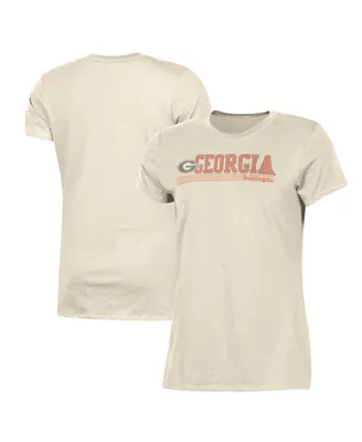 Women's Champion Cream Distressed Georgia Bulldogs Classic T-shirt