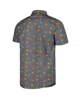 Men's Mad Engine Graphite Deadpool Party Button-Up Shirt