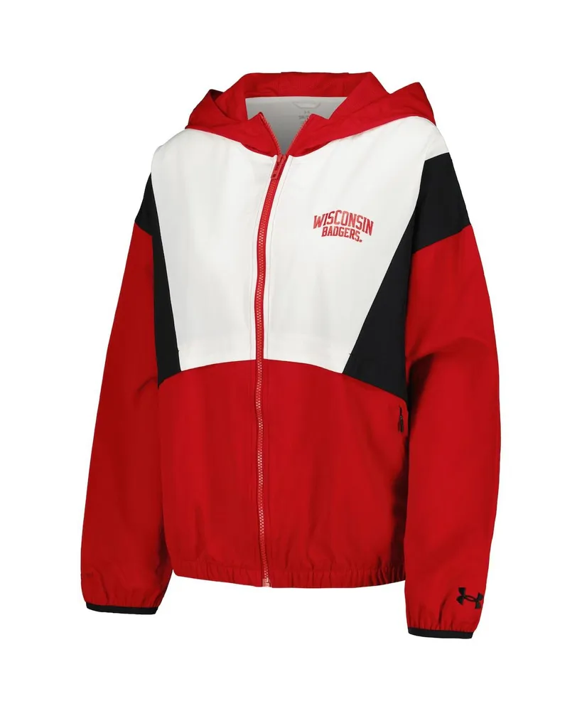 Women's Under Armour Red, White Wisconsin Badgers Game Day Full-Zip Jacket