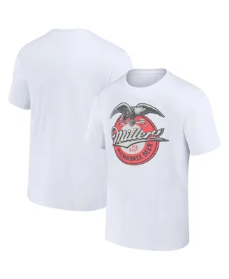 Men's and Women's Mad Engine White Miller Retro Label T-shirt