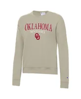 Women's Champion Tan Oklahoma Sooners Powerblend Pullover Sweatshirt