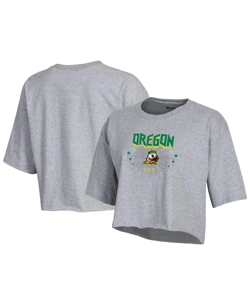 Women's Champion Gray Oregon Ducks Boyfriend Cropped T-shirt