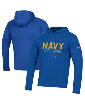 Men's Under Armour Royal Navy Midshipmen Blue Angels Performance Raglan Hoodie T-shirt