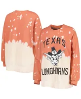 Women's Gameday Couture Texas Orange Distressed Texas Longhorns Twice As Nice Faded Dip-Dye Pullover Long Sleeve Top