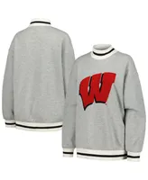 Women's Gameday Couture Ash Wisconsin Badgers It To Win Sporty Mock Neck Pullover Sweatshirt