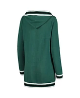 Women's Gameday Couture Green Michigan State Spartans One More Round Tri-Blend Striped Cardigan Sweater