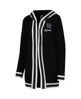 Women's Gameday Couture Black Kentucky Wildcats One More Round Tri-Blend Striped Cardigan Sweater