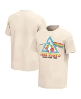 Men's Tan Pink Distressed Floyd World Tour 1973 Washed Graphic T-shirt