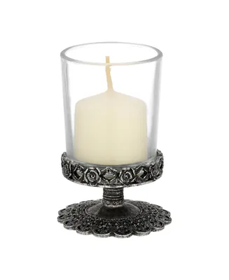 2028 Glass Pewter Candle Holder