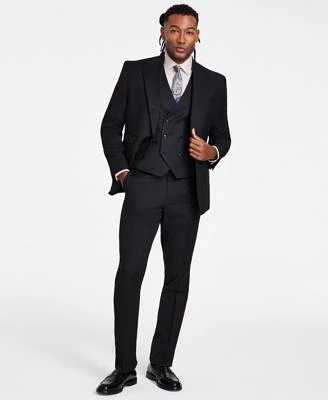 Tayion Collection Mens Classic Fit Solid Vested Suit Separates