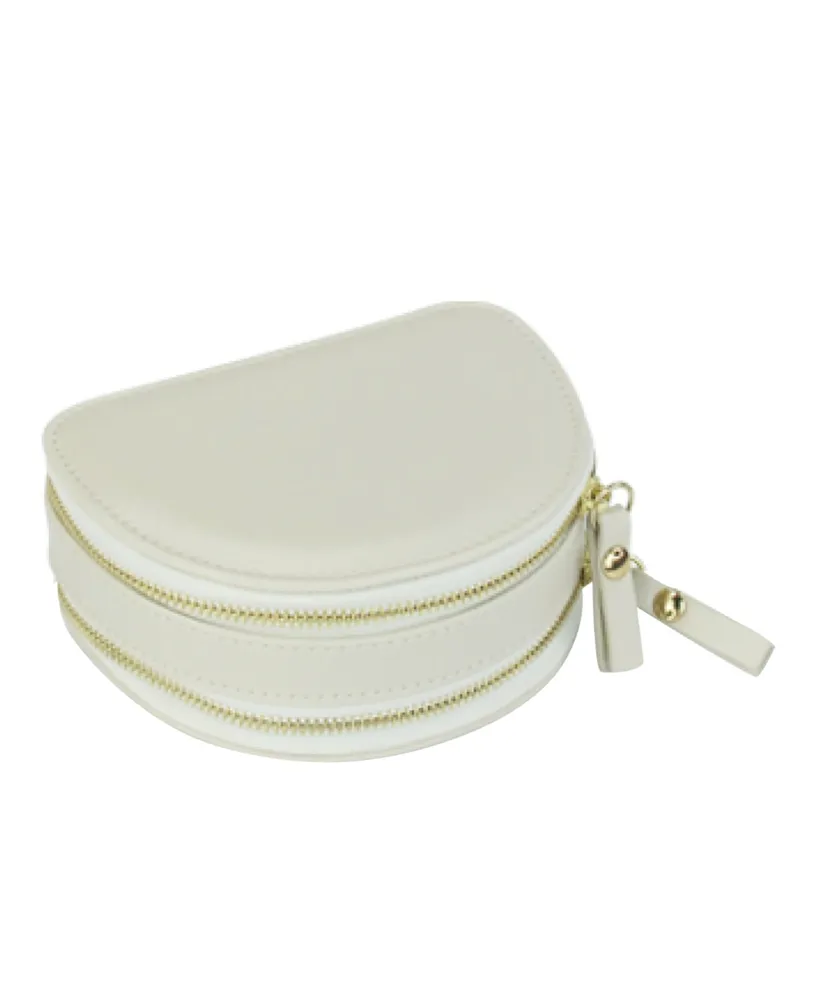 Mele & Co Duo Mini Fashion Half Moon Travel Jewelry Case in Leather
