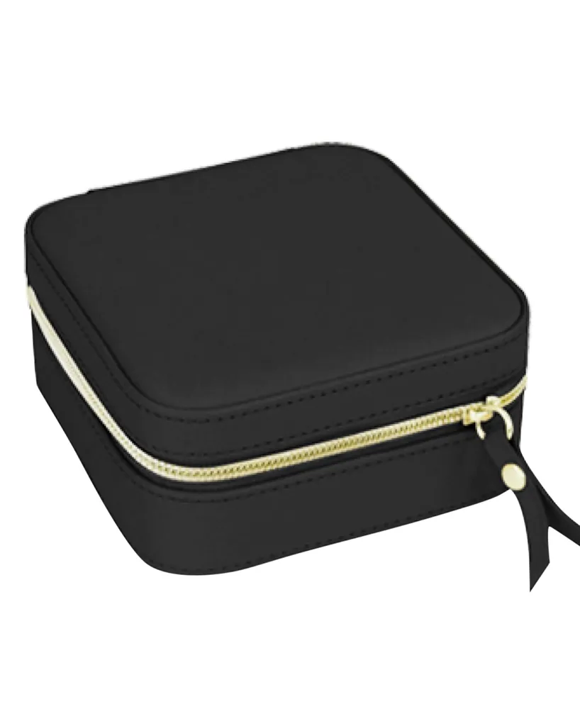 Mele & Co Stow and Go Square Travel Jewelry Case in Leather