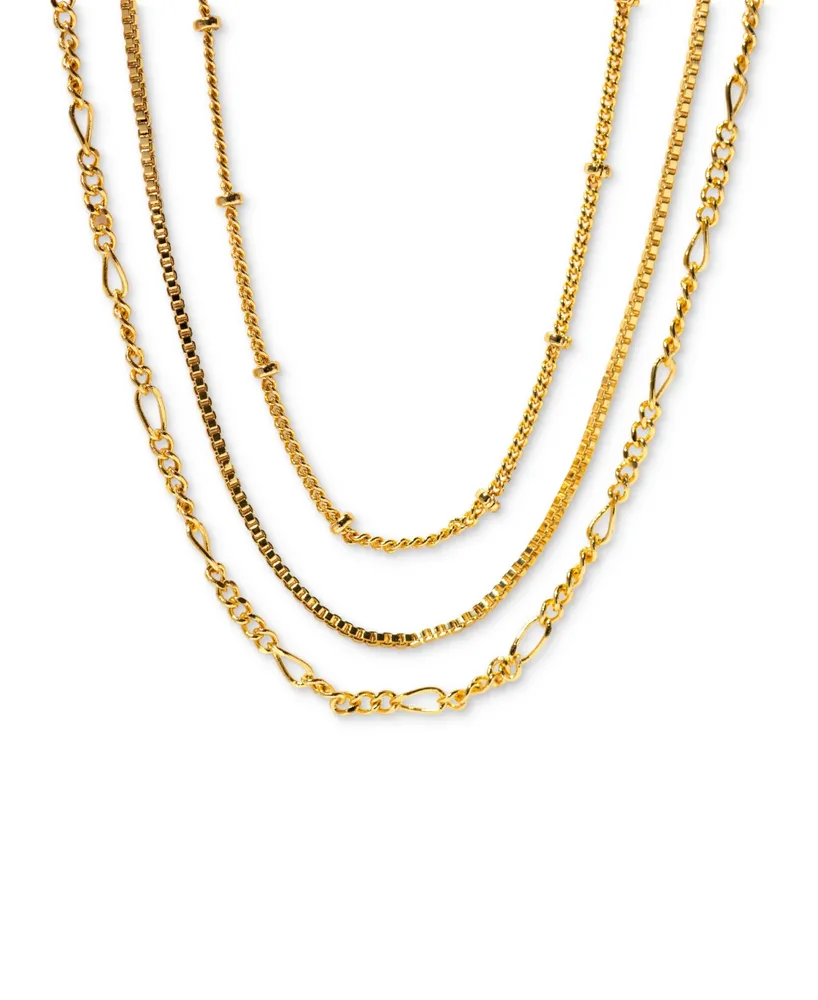 Girls Crew 18k Gold-Plated 3-Pc. Set Mixed Link Necklaces