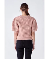 English Factory Women's Textured Puff Sweater