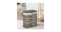 Hand-woven Laundry Hamper Basket with 2 Removable Liner Bags