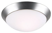 360 Lighting Davis Modern Close To Ceiling Light Flush Mount Fixture 15" Wide Brushed Nickel Silver Frosted Glass Dome Shade for Bedroom Hallway Livin