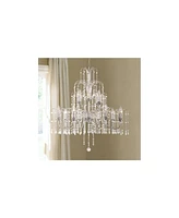 Vienna Full Spectrum Crystal Rain Chrome Silver Tiered Large Chandelier Lighting 33" Wide Traditional 12