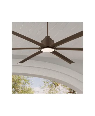 Casa Vieja 84" Ultra Breeze Modern Industrial Outdoor Ceiling Fan with Dimmable Led Light Remote Control Oil Rubbed Bronze Wet Rated for Patio Exterio