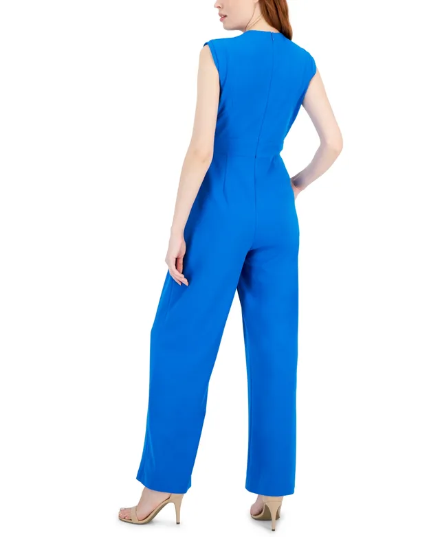 Tahari Asl Women's Star-Collar Sleeveless Jumpsuit