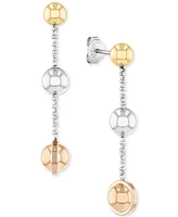 Tommy Hilfiger Two-Tone Stainless Steel Metallic Orb Linear Drop Earrings