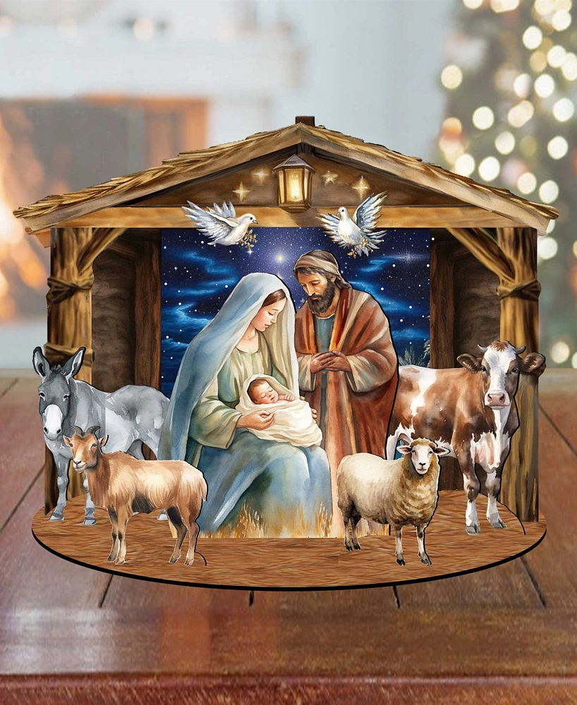 Designocracy Classic Holy Family Nativity Scene 7" Christmas Nativity Table Decoration by G.DeBrekht