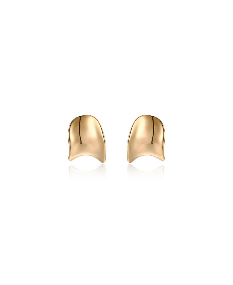 Ettika 18K Gold Plated Curved Stud Earrings
