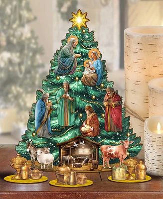 Designocracy Holy Gifts Nativity-Themed Collectible Tabletop Christmas Tree by G.DeBrekht