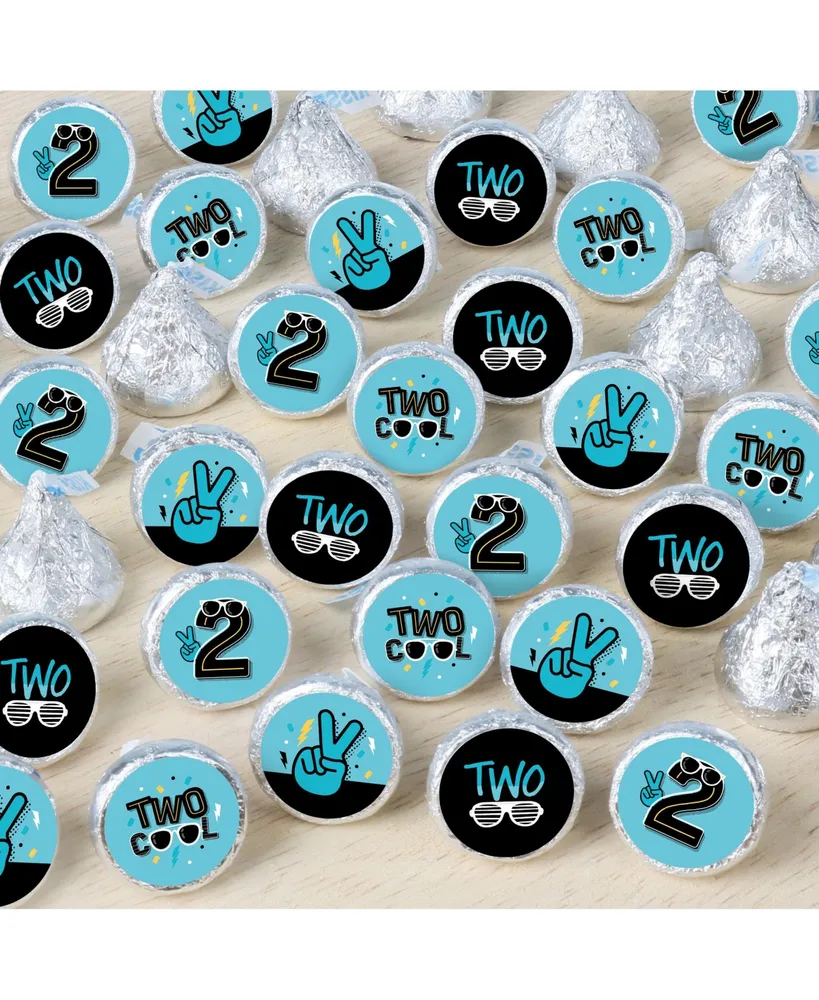 Big Dot Of Happiness Two Cool - Boy Birthday Party Small Round Candy  Stickers Favor Labels 324 Count
