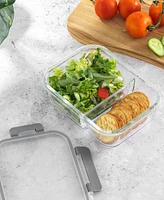 JoyJolt Glass Meal Prep Containers 2 Compartments, Set of 5