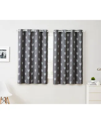 Hlc.me Arrow Printed Privacy Blackout Energy Efficient Room Darkening Thermal Grommet Window Curtain Drape Panels for Bedroom