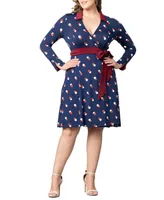 Kiyonna Plus Sophisticate Long Sleeve A-Line Wrap Dress