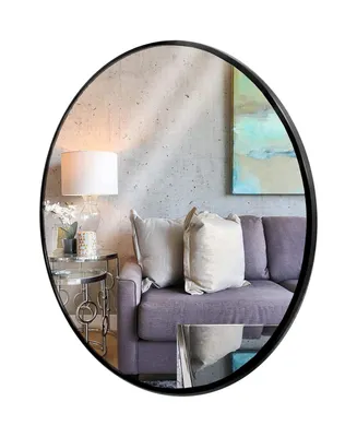 Simplie Fun Round Mirror, Circle Mirror 30 Inch, Round Wall Mirror Suitable For Bedroom, Living Room